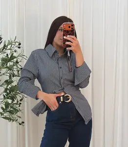 Navy Muse Tie Back Shirt